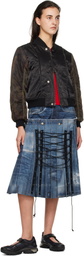 Andersson Bell Black Mesh Sleeve Bomber Jacket