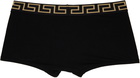 Versace Underwear Three-Pack Black Greca Border Trunk Boxer Briefs