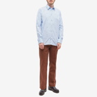 Givenchy Men's Repeat Logo Long Sleeve Stripe Shirt in Baby Blue