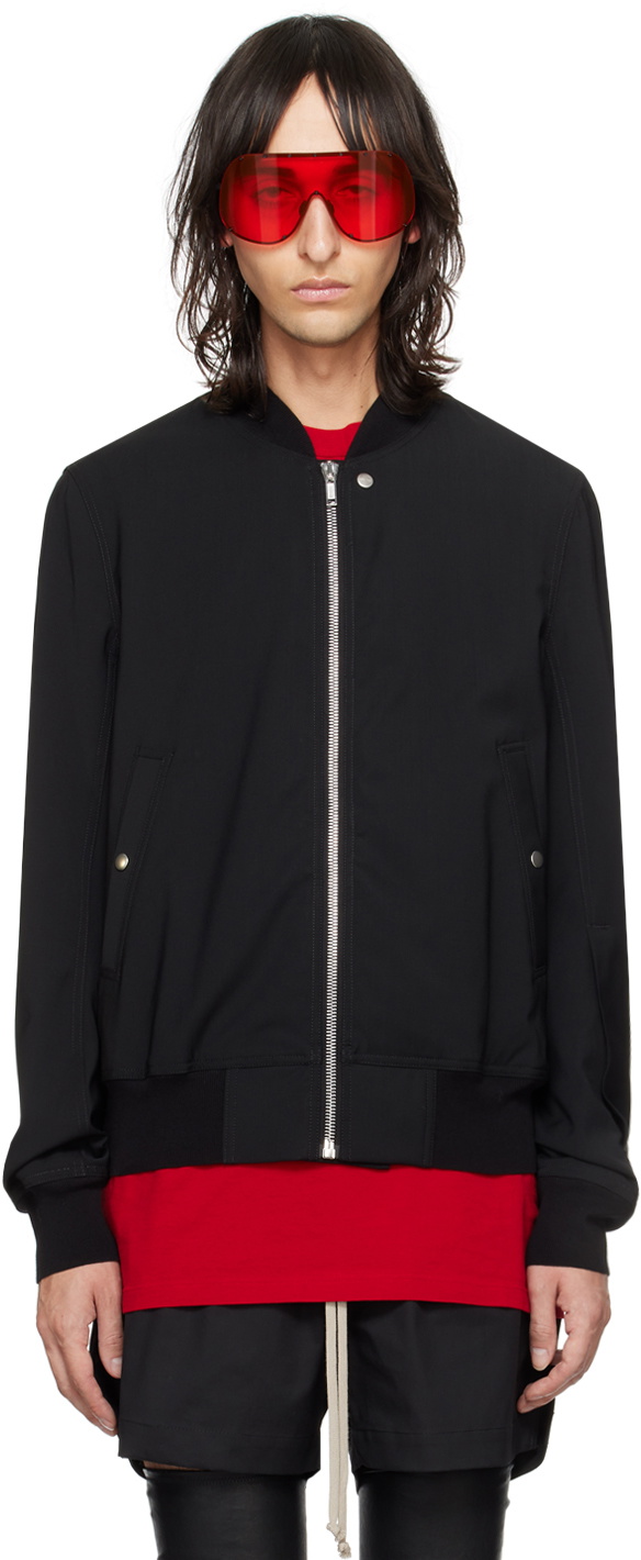 Rick Owens Black Classic Flight Bomber Jacket Rick Owens