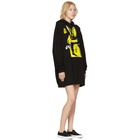 McQ Alexander McQueen Black Bunny Cut Supersized Hoodie Dress