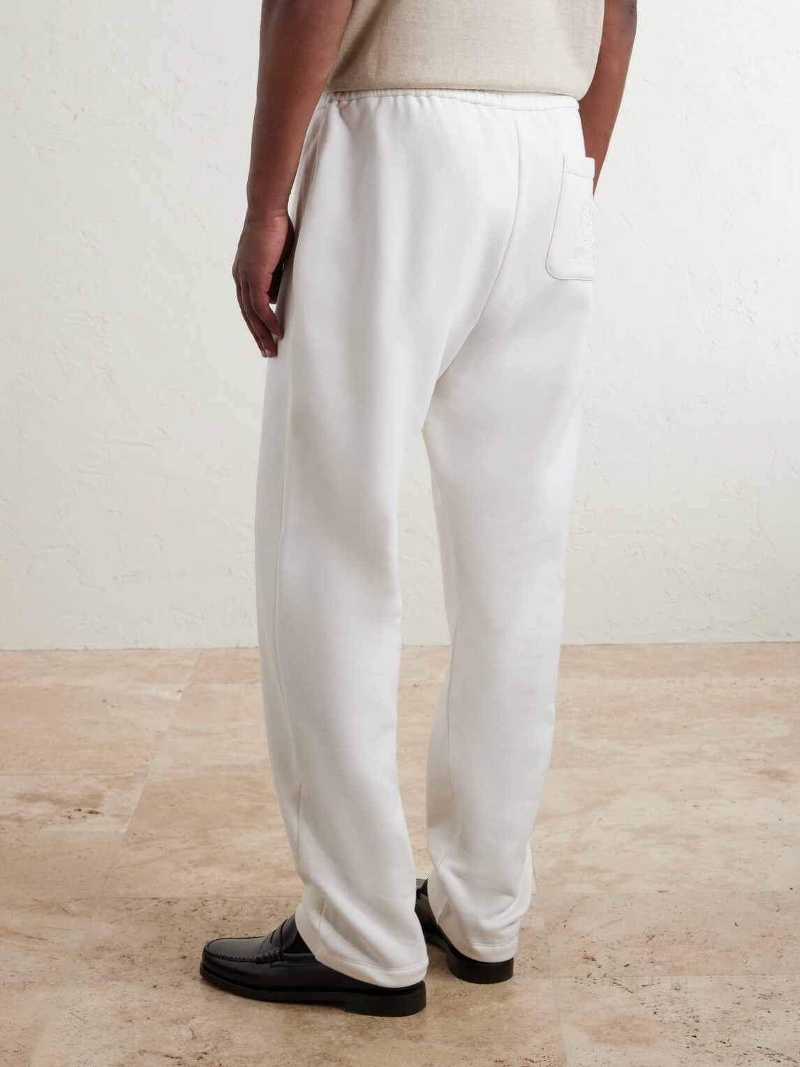Ralph Lauren Purple label - Wimbledon Straight-Leg Embroidered Cotton and Cashmere-Blend Sweatpants - Neutrals