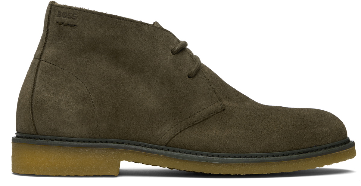 BOSS Khaki Suede Desert Boots