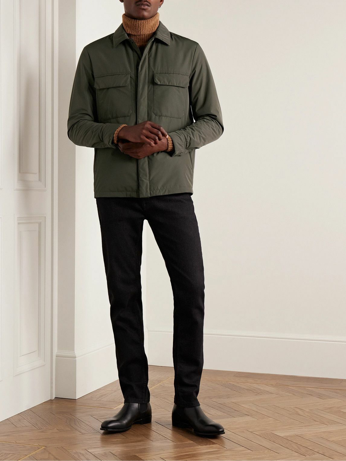 Canali quilted lightweight jacket - Green