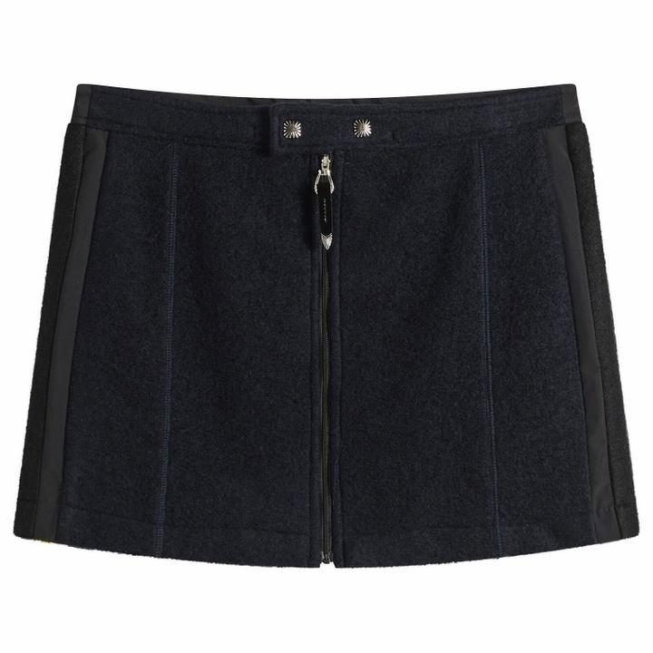 Photo: TOGA ARCHIVES Women's TOGA Wool Jersey Skirt in Navy