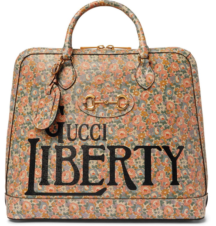 Photo: Gucci - Liberty Horsebit 1955 Printed Leather Tote Bag - Multi