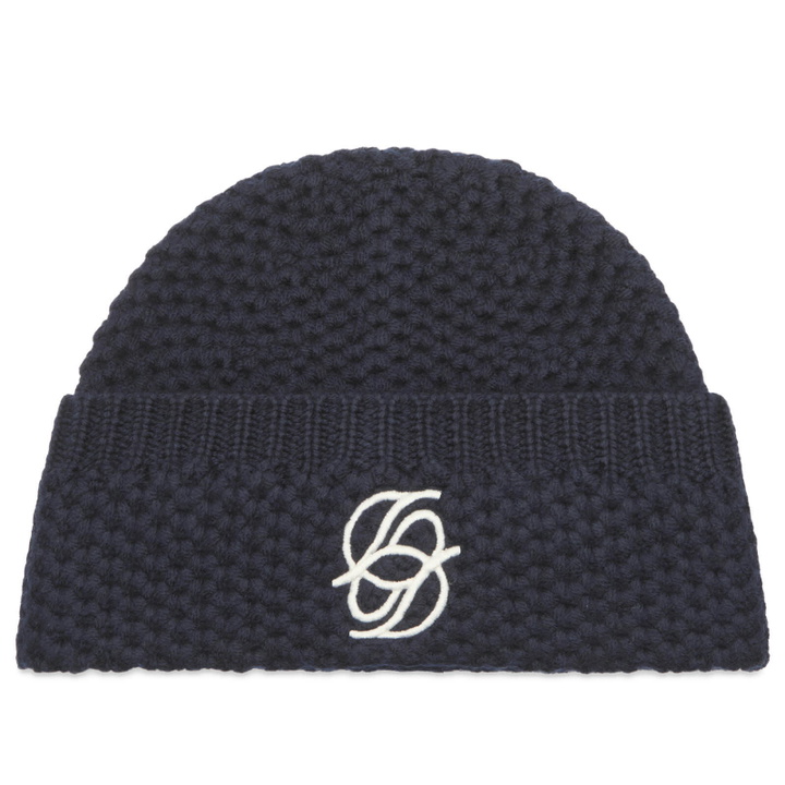 Photo: Drôle de Monsieur Men's Drole De Monsieur Monogram Beanie in Navy 