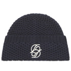 Drôle de Monsieur Men's Drole De Monsieur Monogram Beanie in Navy 