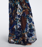 Là Fuori Embellished floral mesh gown