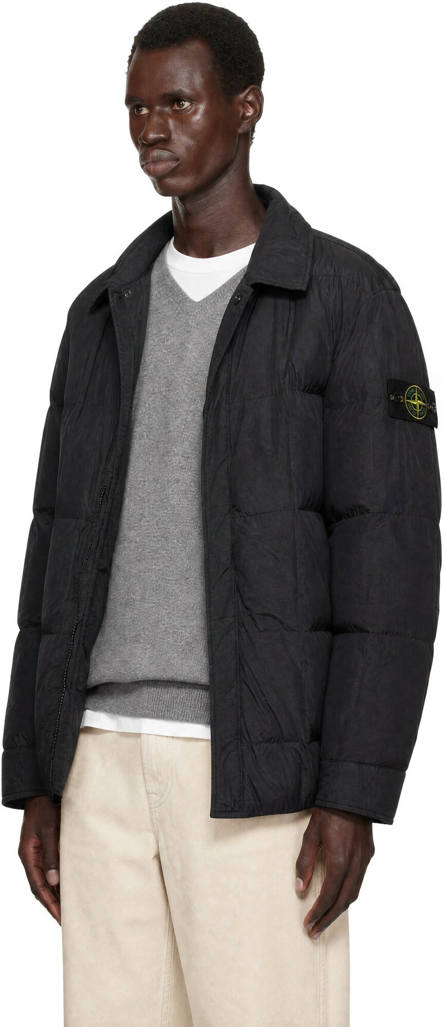 Stone Island Black 4100033 Micro Twill Down Jacket