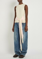 JW Anderson Waist Tie Cotton and Cashmere-blend Tank top Ivory