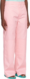 Palm Angels Pink Reversed Waistband Trousers