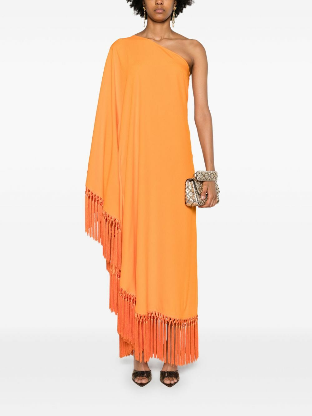 open lace back dress new TALLER MARMO PRE Dresses Orange exclusive offer at Urbanheer main image 1