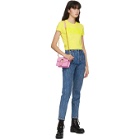 Versace Jeans Couture Yellow Cropped Logo T-Shirt