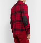 Aztech Mountain - Loge Peak Shell-Panelled Checked Brushed Cotton-Flannel Shirt - Red
