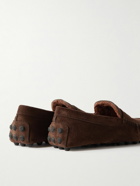 Tod's - Gommino Shearling-Lined Driving Shoes - Brown