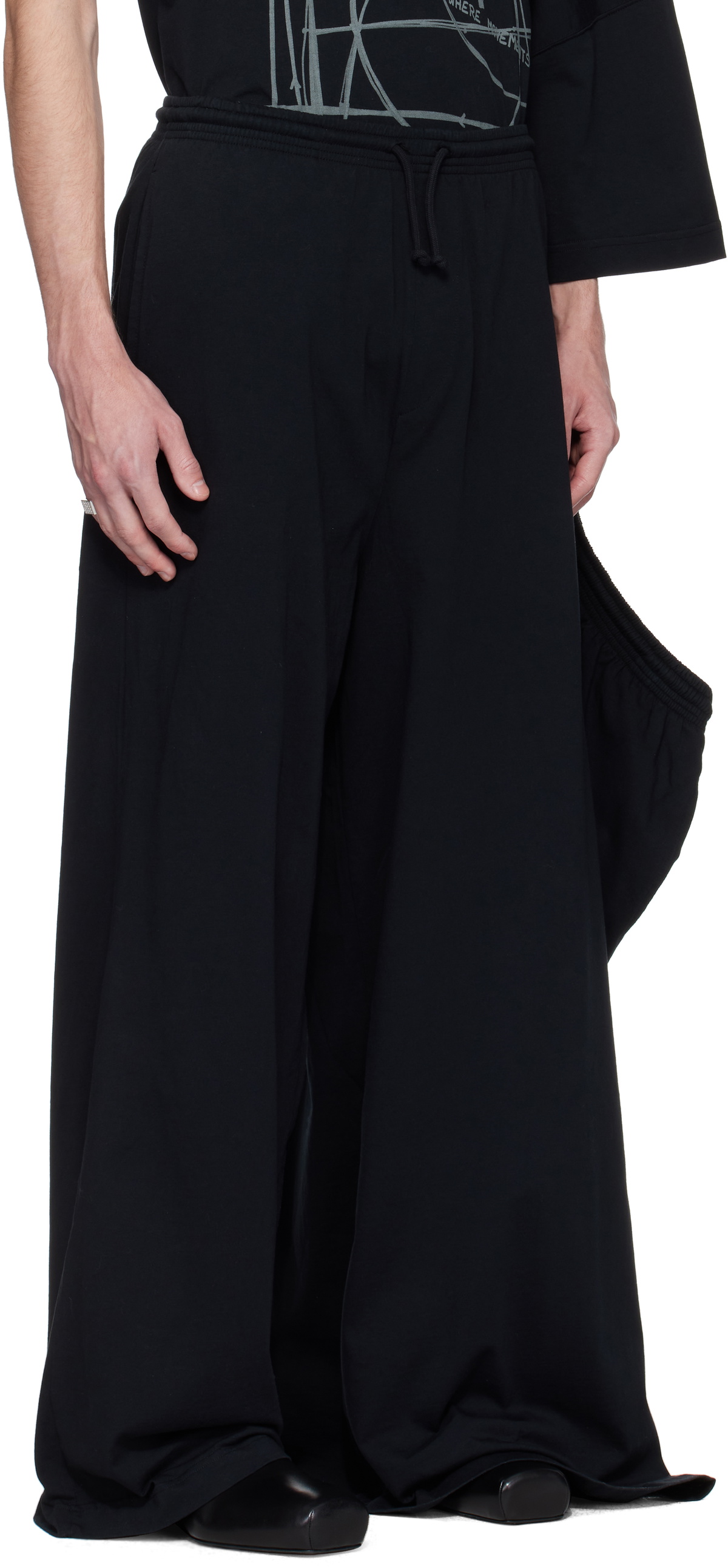 ALAINPAUL Black Extended Sweatpants
