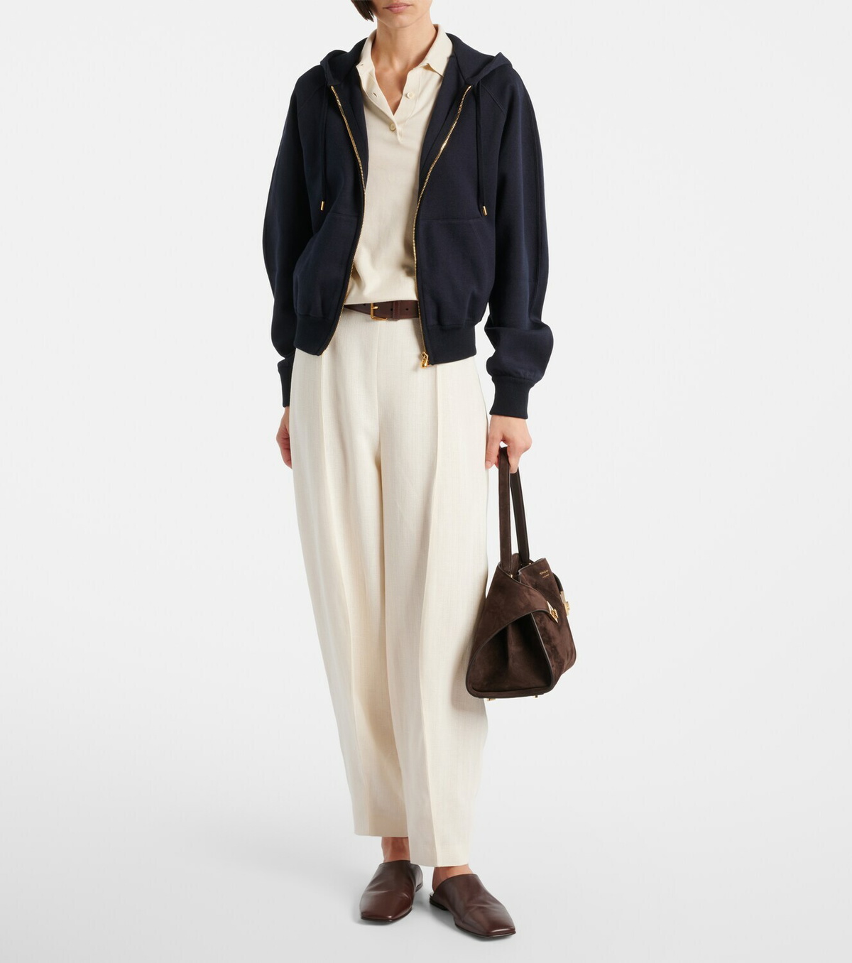 Loro Piana Viera cotton, silk, and cashmere fleece hoodie