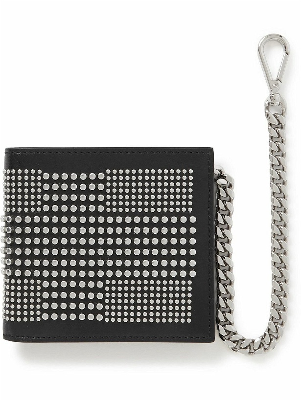 Photo: Alexander McQueen - Studded Chain-Embellished Leather Billfold Wallet