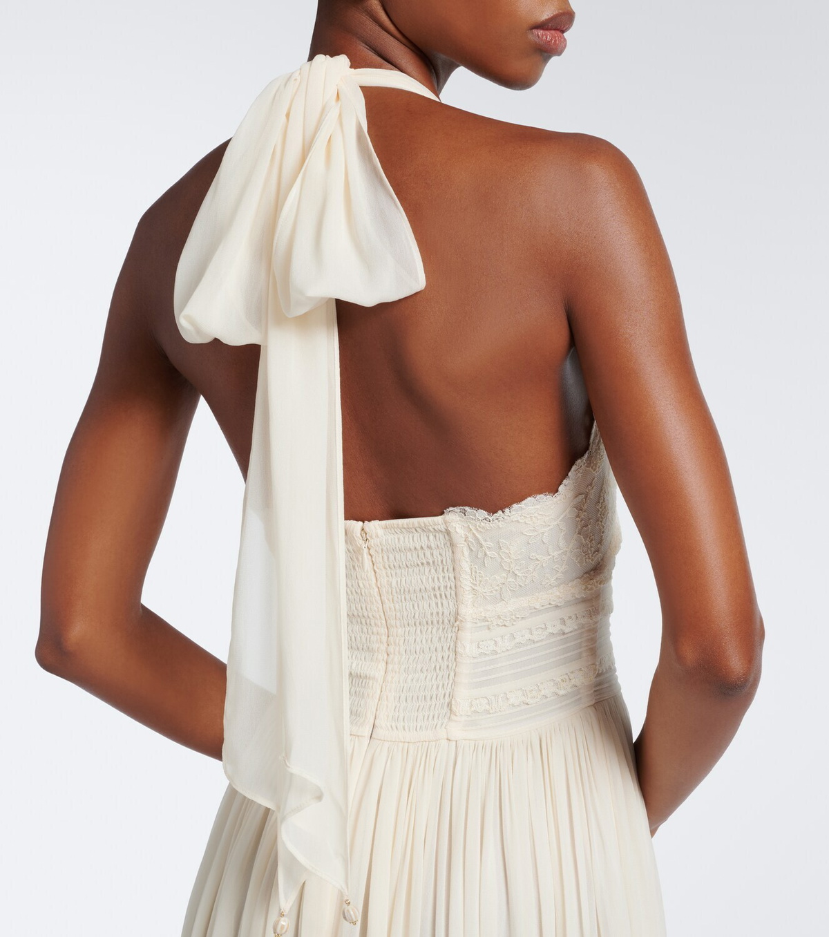 Zimmermann Fairlight lace-trimmed halterneck maxi dress