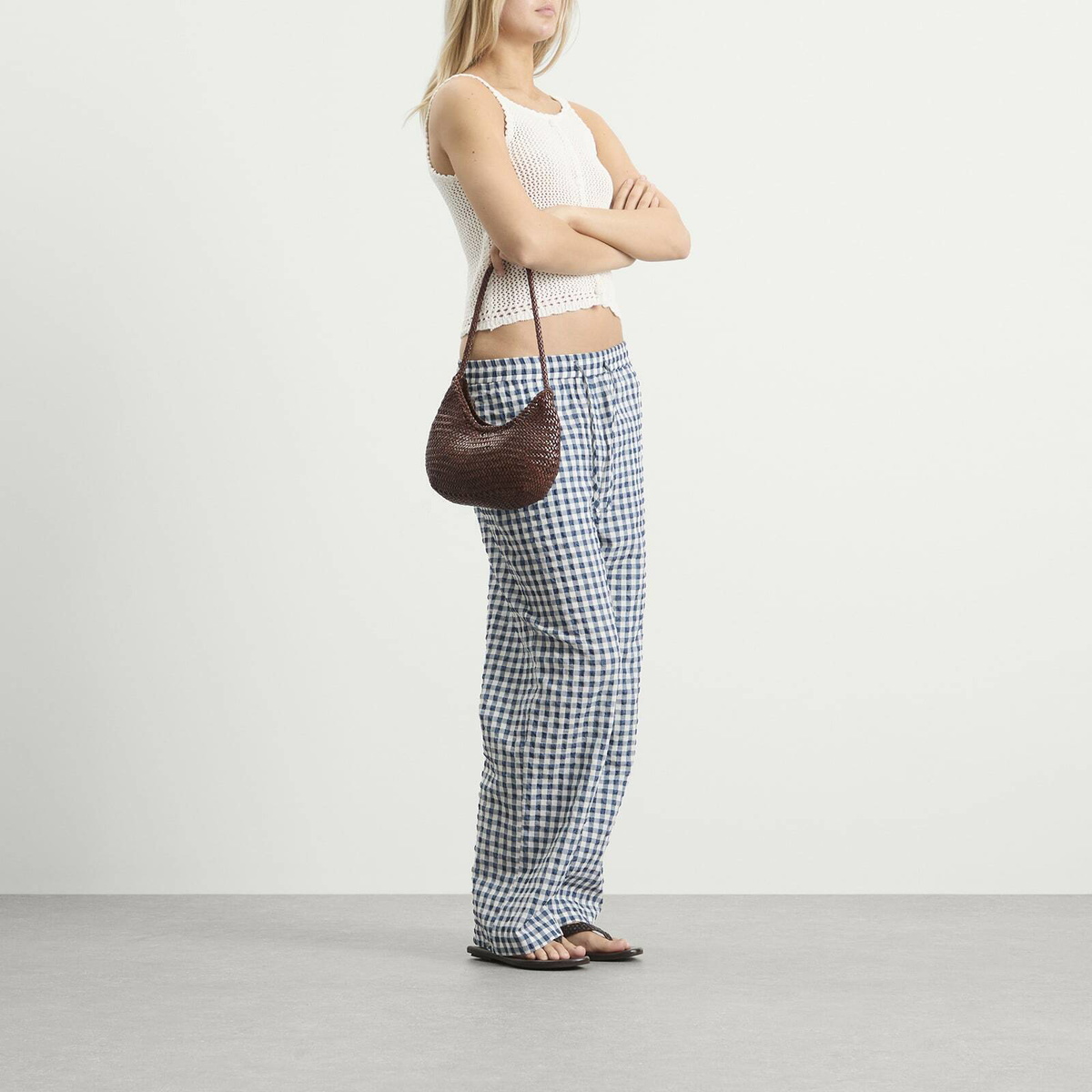 DUNST Women's Knit Vest Top in Ivory