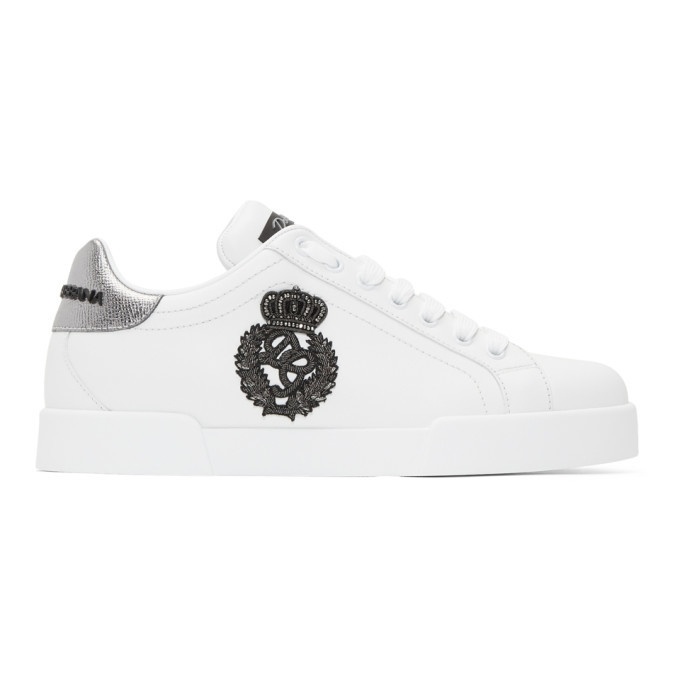 Photo: Dolce and Gabbana White Crest Sneakers