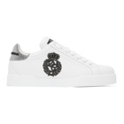Dolce and Gabbana White Crest Sneakers