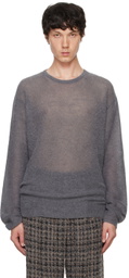 ATON Gray Super Kid Mohair Sweater