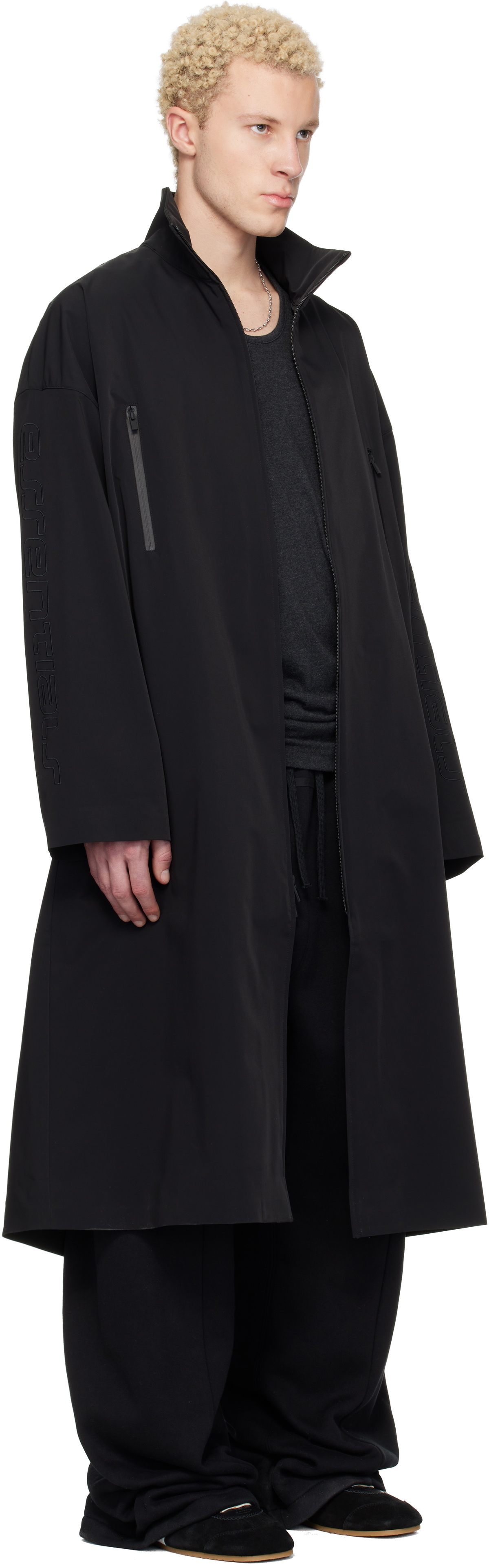 Fear of God ESSENTIALS Black Active Trace Full Length Trench Coat