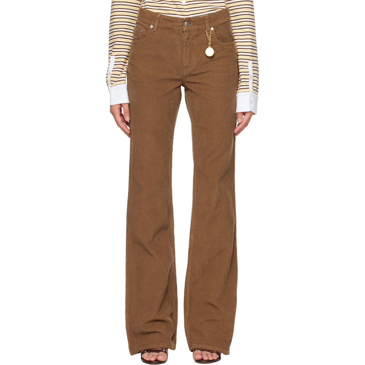 Stella McCartney Brown Corduroy Kick Flared Trousers