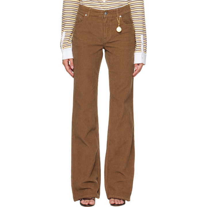 Photo: Stella McCartney Brown Corduroy Kick Flared Trousers