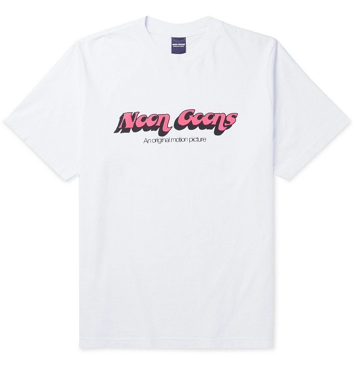 Photo: Noon Goons - Motion Picture Printed Cotton-Jersey T-Shirt - White