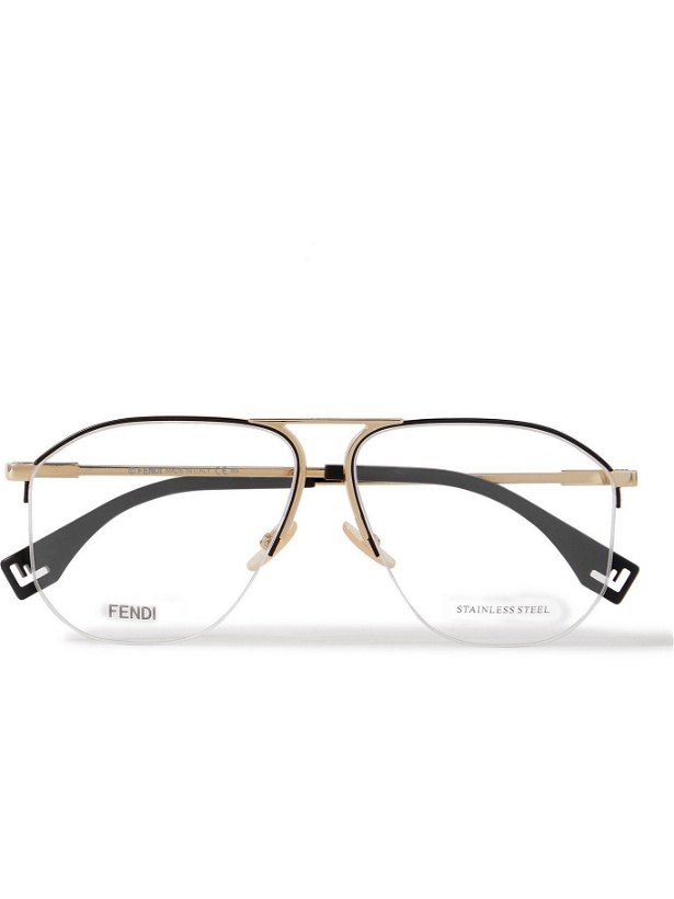 Photo: FENDI - Aviator-Style Gold-Tone Optical Glasses - Gold