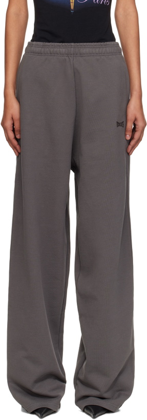 Photo: VETEMENTS Gray Boxing Logo Baggy Lounge Pants