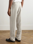 De Bonne Facture - Wide-Leg Pleated Linen and Wool-Blend Trousers - Neutrals