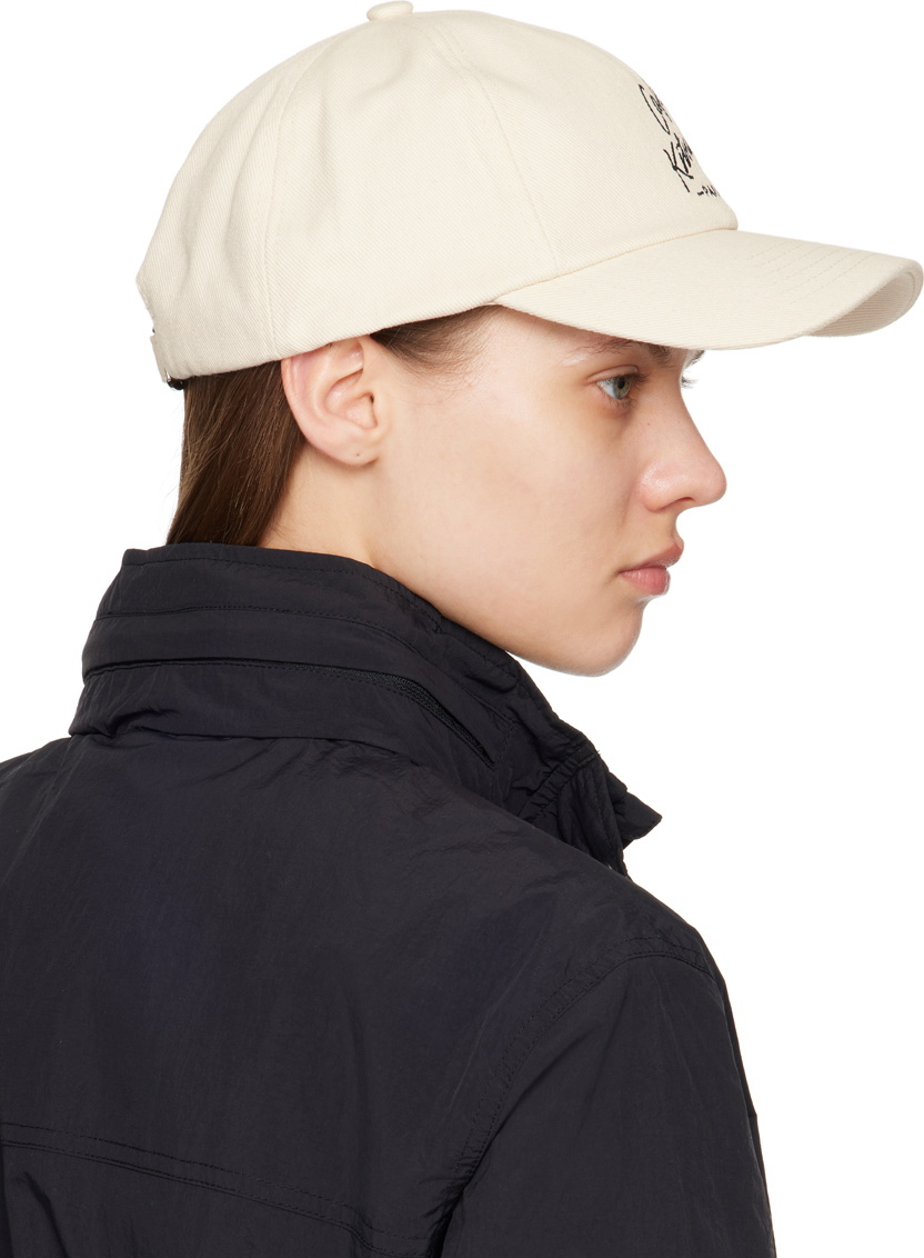 ♂新品・キャップ【Maison Kitsune】white　白　freesize ☆メゾンキツネ☆Unisex Cafe Kitsune 6P Cap New Shape☆大人気
