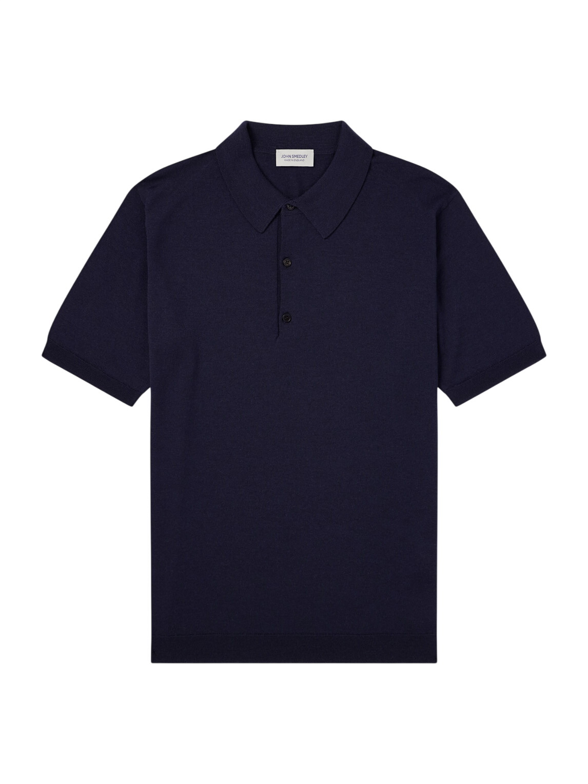 John Smedley Men's Noah Skipper Collar Polo Shirt in Navy John Smedley