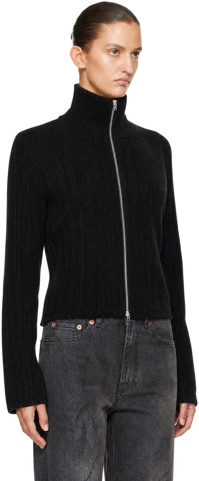 OUR LEGACY Black Slim Zip Longsleeve Sweater