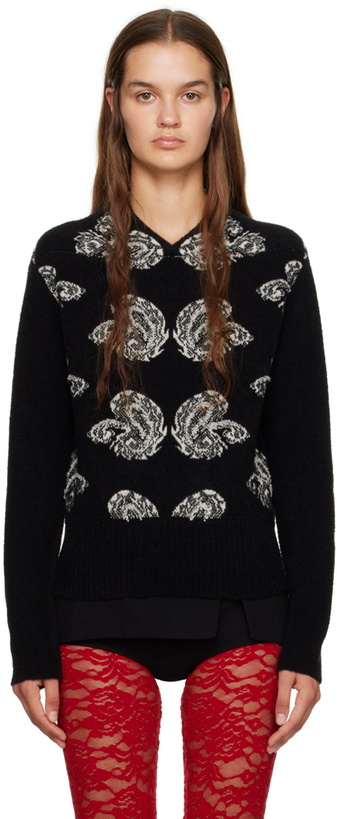 Photo: Puppets and Puppets Black & White Paisley Sweater