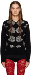 Puppets and Puppets Black & White Paisley Sweater