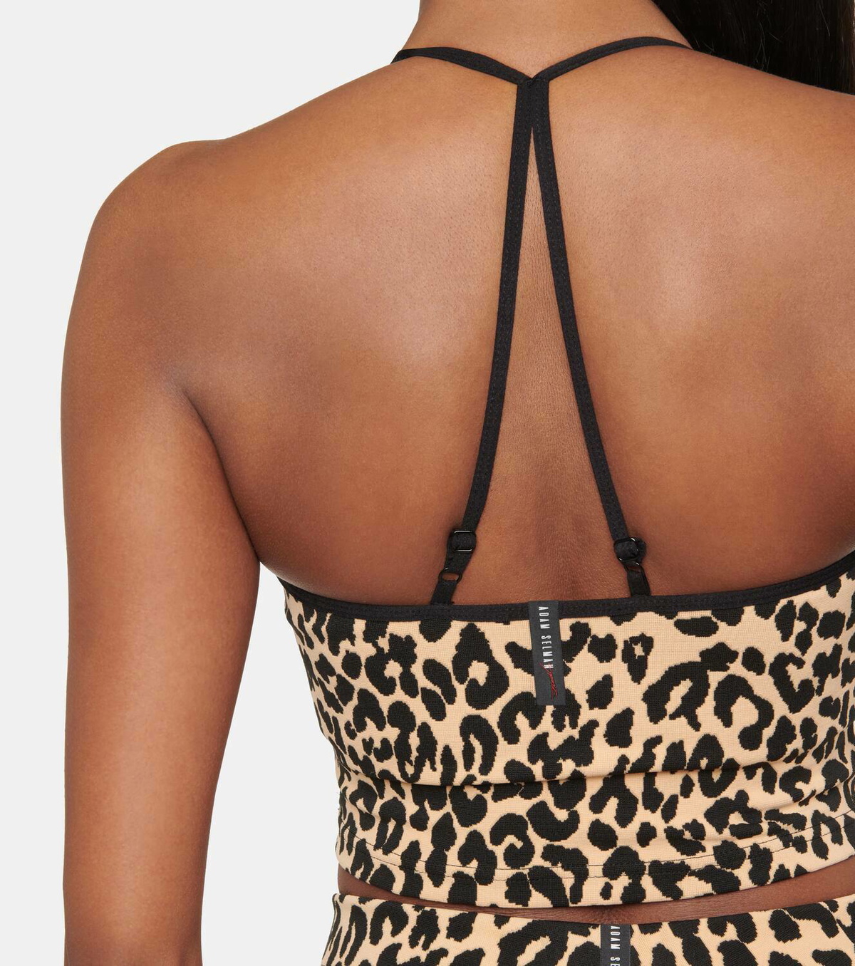 Adam Selman Sport Sweetheart leopard-print crop top