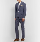 Brunello Cucinelli - Tapered Pleated Prince of Wales Checked Wool-Blend Suit Trousers - Blue