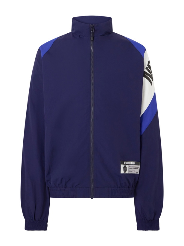 Photo: Neighborhood - Logo-Print Colour-Block Taffeta Track Jacket - Blue