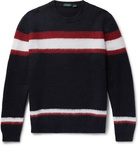 Incotex - Striped Brushed Virgin Wool Sweater - Blue