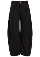 Free People Good Luck Barrel-leg Jeans Black
