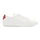 Saint Laurent White and Blue Court Classic SL/01 Lips Sneakers