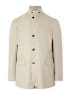Dunhill - Slim-Fit Herringbone Cotton and Mulberry Silk-Blend Jacket - Neutrals