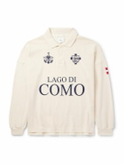 Rhude - Como 1907 Oversized Printed Cotton-Piqué Polo Shirt - Neutrals