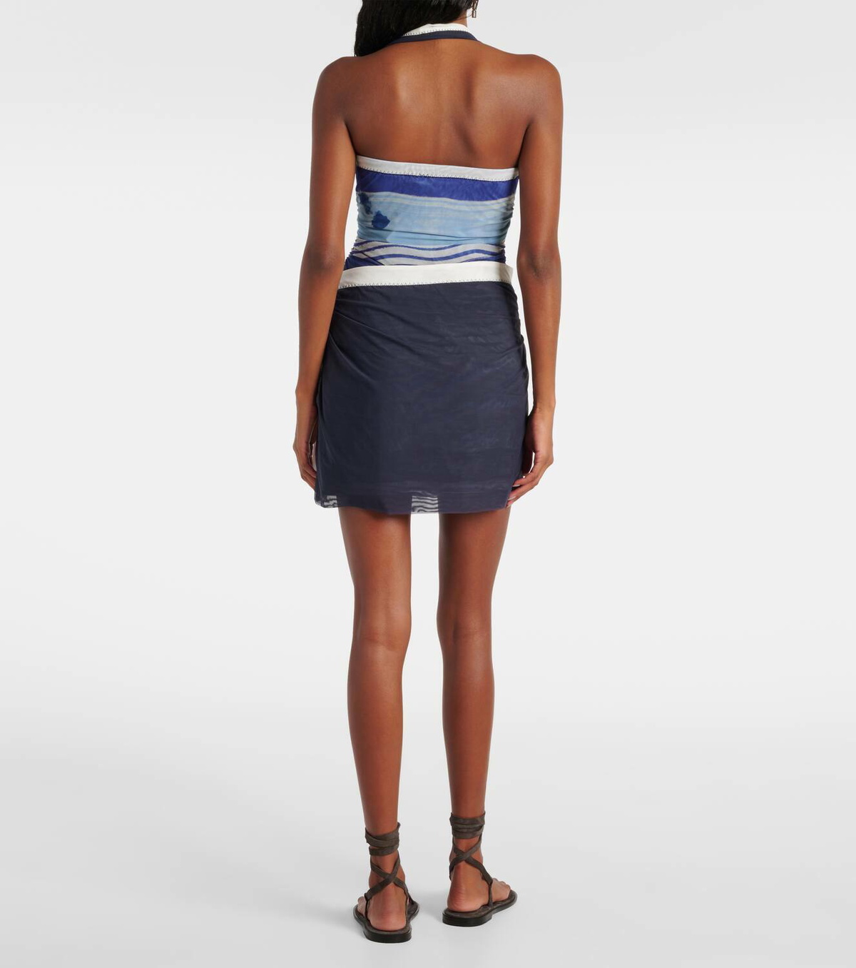 SIR Breeze printed mesh minidress