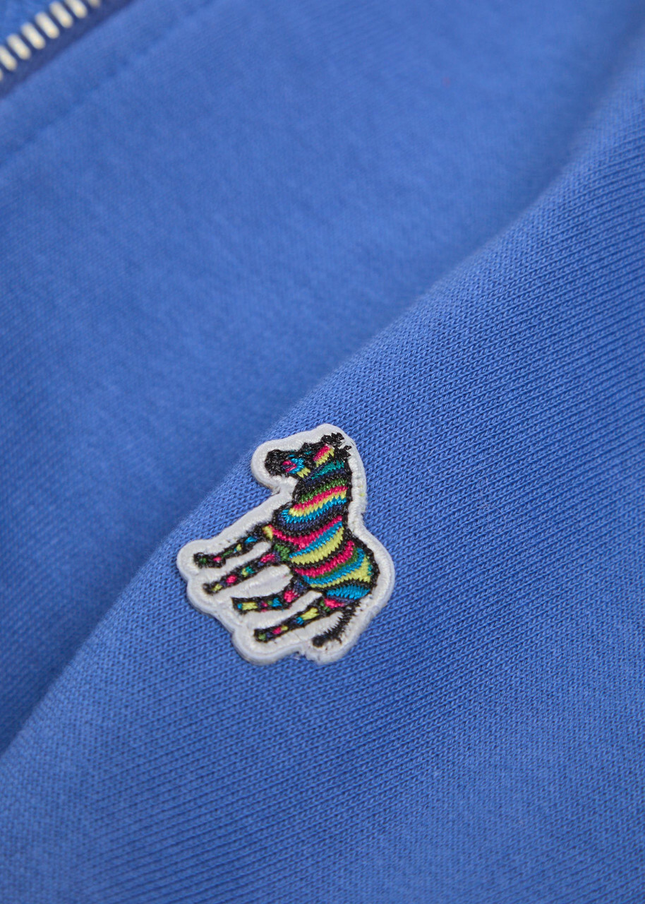 PS Paul Smith Appliquéd Half-zip Cotton Sweatshirt Blue